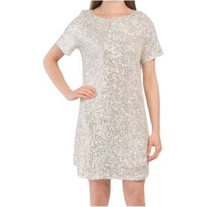 7 For All Mankind Sequin Sheath Mini Dress Womens Size Medium